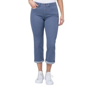 Santa Jeans Tummy Control Capri Pants Womens Blue 16 Straight Leg Mid Rise